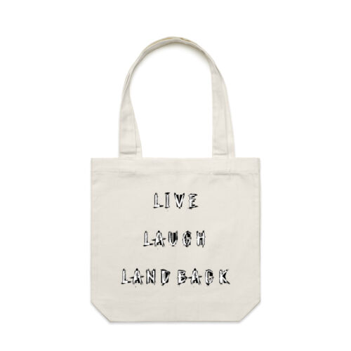 LIVE LAUGH LAND BACK + MISTY - AS Colour Carrie Tote Bag Thumbnail